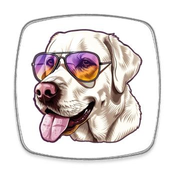 Labrador Retriever, Chien, Lunettes De Soleil, Été - Magnet carré - blanc - Devant
