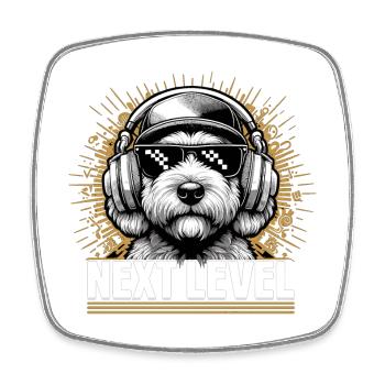 Goldendoodle Hip Hop Dog Next Level Gift - Square fridge magnet - white - Front