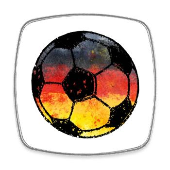 Fußball Deutschland - schwarz rot gold  - Viereckiger Kühlschrankmagnet - Weiß - Vorne