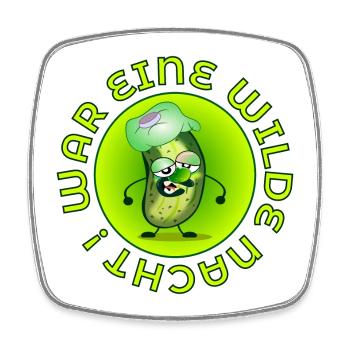WILDE NACHT - GEWÜRZGURKEN CARTOON - Viereckiger Kühlschrankmagnet - Weiß - Vorne