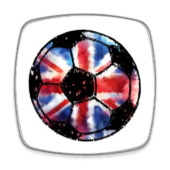 Football Angleterre - Rouge Blanc Bleu - Union Jack - Magnet carré - blanc - Devant