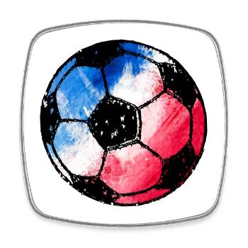 Football France - bleu blanc rouge - Magnet carré - blanc - Devant