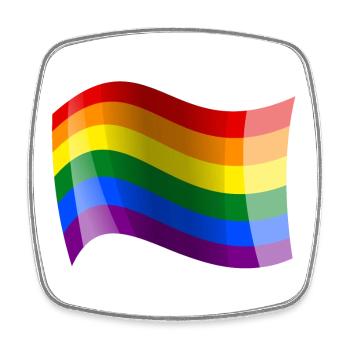 Waving rainbow flag - Square fridge magnet - white - Front