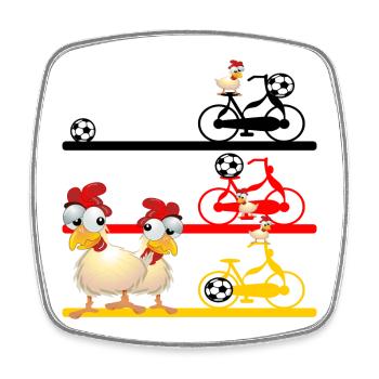 FUßBALL HÜHNER FAHRRAD DEUTSCHLAND - Viereckiger Kühlschrankmagnet - Weiß - Vorne
