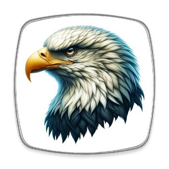 Adler - Viereckiger Kühlschrankmagnet - Weiß - Vorne