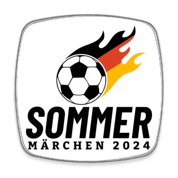 Sommermärchen 2024 Flamme Deutschland - Viereckiger Kühlschrankmagnet - Weiß - Vorne