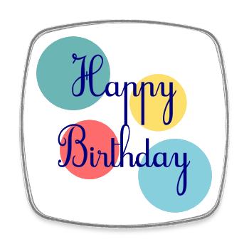 ALLES GUTE ZUM GEBURTSTAG. ALLES GUTE ZUM GEBURTSTAG. JAHRESTAG. - Viereckiger Kühlschrankmagnet - Weiß - Vorne