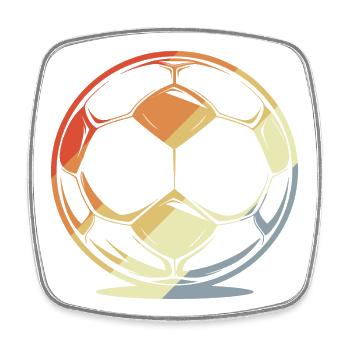 Football in retro style - Square fridge magnet - white - Front