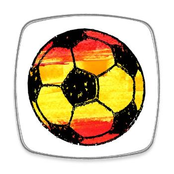 Fußball Spanien - rot gelb rot - Viereckiger Kühlschrankmagnet - Weiß - Vorne