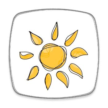 Sonne - Viereckiger Kühlschrankmagnet - Weiß - Vorne