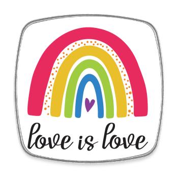 LGBTQ Pride Month - Love is Love - Square fridge magnet - white - Front