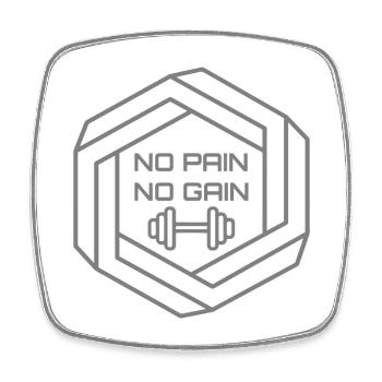 No Pain No Gain - Fitness, décalcomanie - Magnet carré - blanc - Devant