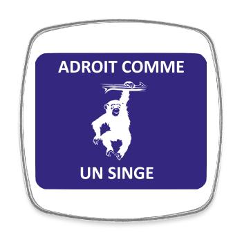 Adroit comme un singe - Magnet carré - blanc - Devant