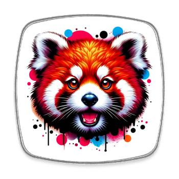 Kleiner Panda - Viereckiger Kühlschrankmagnet - Weiß - Vorne