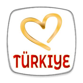 TÜRKIYE HEART TURKEY - Square fridge magnet - white - Front