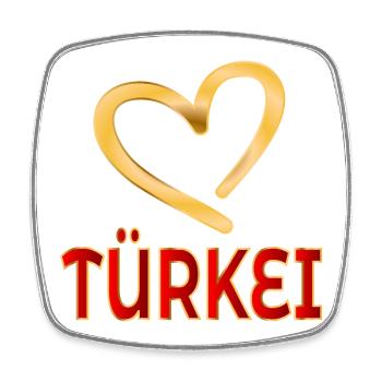LAND TÜRKIYE - TÜRKEI MIT HERZ - Viereckiger Kühlschrankmagnet - Weiß - Vorne