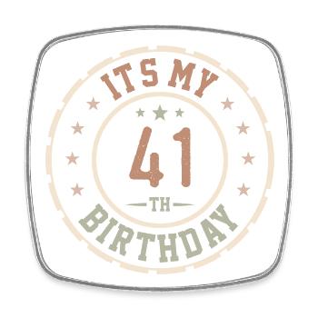 Es ist mein 41. Geburtstag 41 Jahre altes Geschenk - Viereckiger Kühlschrankmagnet - Weiß - Vorne