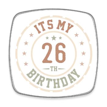 Es ist mein Geschenk zum 26. Geburtstag 26 Jahre - Viereckiger Kühlschrankmagnet - Weiß - Vorne