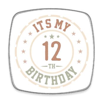 Es ist mein Geschenk zum 12. Geburtstag 12 Jahre - Viereckiger Kühlschrankmagnet - Weiß - Vorne