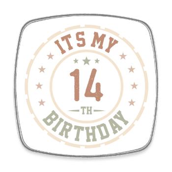 Es ist mein Geschenk zum 14. Geburtstag 14 Jahre - Viereckiger Kühlschrankmagnet - Weiß - Vorne
