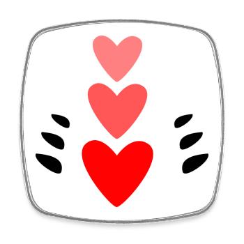 COEUR. MERCI. MAÎTRESSE. MAÎTRE. MERCI MAÎTRESSE. - Magnet carré - blanc - Devant