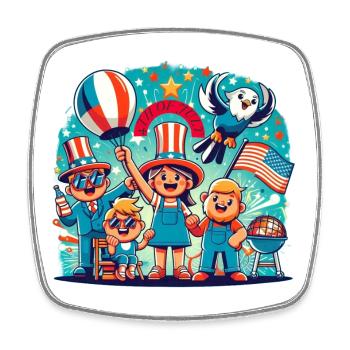 Conception personnalisée de la célébration du 4 juillet - Magnet carré - blanc - Devant