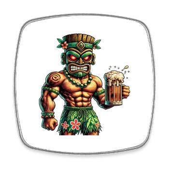Tiki Culture Design - Viereckiger Kühlschrankmagnet - Weiß - Vorne