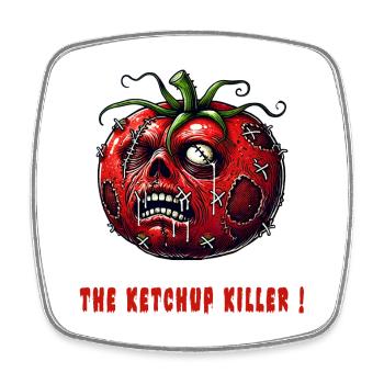 The Ketchup Killer - Viereckiger Kühlschrankmagnet - Weiß - Vorne