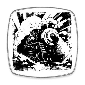 Railroad - Square fridge magnet - white - Front