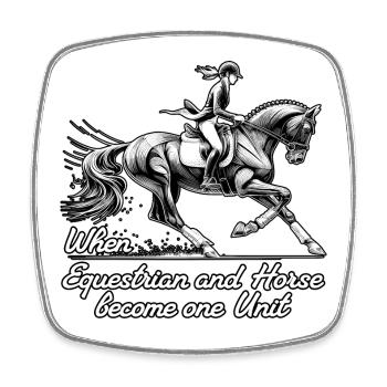 Rider Rider Horse Unity Gift - Square fridge magnet - white - Front