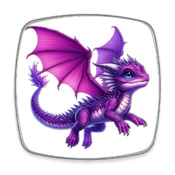 Dragon - Square fridge magnet - white - Front