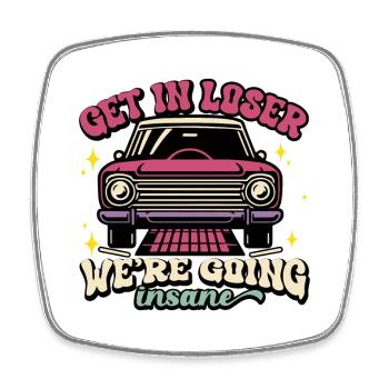 Retro Auto Verschwinde Wahnsinniges Design - Viereckiger Kühlschrankmagnet - Weiß - Vorne