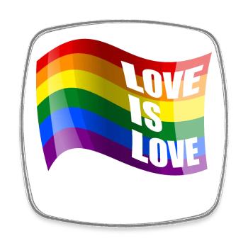 L’amour arc-en-ciel est l’amour - Magnet carré - blanc - Devant