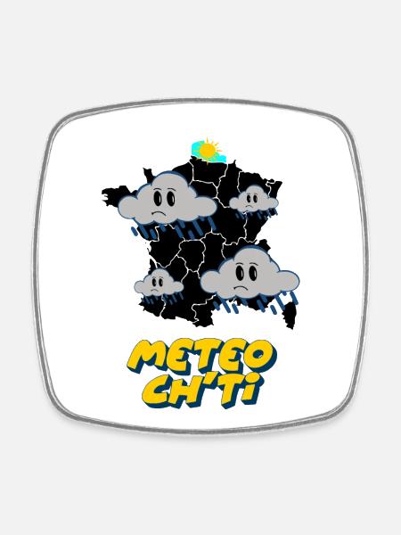 Météo Ch'ti - Magnet carré - blanc