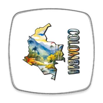 Watercolor Map of Colombia - Square fridge magnet - white - Front