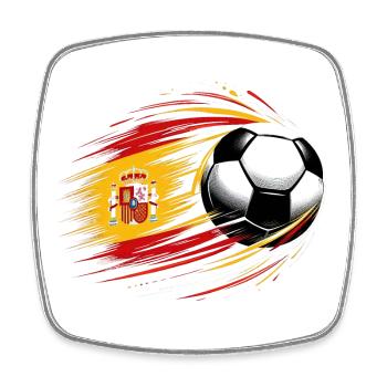 Viva Spanish Football, Flag of Spain - Square fridge magnet - white - Front