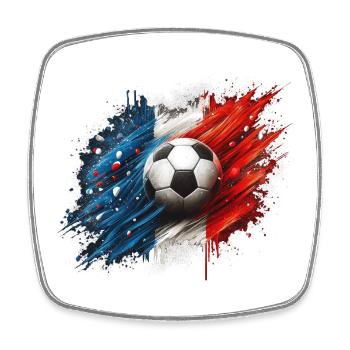 Viva French Football, Flag of France - Square fridge magnet - white - Front