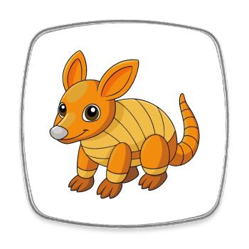 Aardvark Mascotte mignonne Personnage de dessin animé Kawaii - Magnet carré - blanc - Devant