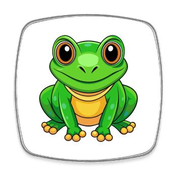 Frog Cute Mascot Cartoon Character Kawaii - Square fridge magnet - white - Front