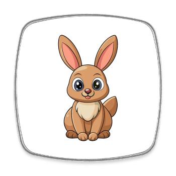 Rabbit Cute Mascot Cartoon Character Kawaii - Square fridge magnet - white - Front