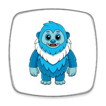 Yeti Niedliche Maskottchen Cartoon Figur Kawaii - Viereckiger Kühlschrankmagnet - Weiß - Vorne