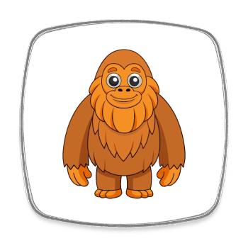Big Foot Cute Mascot Cartoon Character Kawaii - Square fridge magnet - white - Front