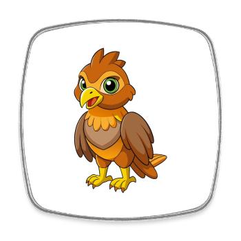 Faucon Mignon Mascotte Personnage De Dessin Animé Kawaii - Magnet carré - blanc - Devant