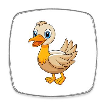 Goose Cute Mascot Cartoon Character Kawaii - Square fridge magnet - white - Front