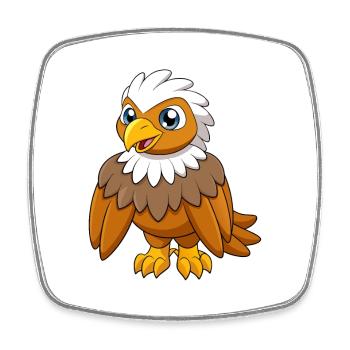 Eagle Cute Mascot Cartoon Character Kawaii - Square fridge magnet - white - Front