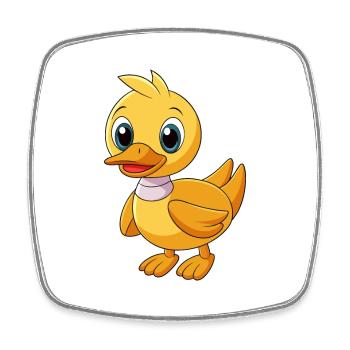 Duck Cute Mascot Cartoon Character Kawaii - Square fridge magnet - white - Front