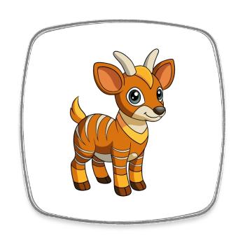 Okapi Cute Mascot Cartoon Character Kawaii - Square fridge magnet - white - Front