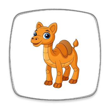 Camel Cute Mascot Cartoon Character Kawaii - Square fridge magnet - white - Front