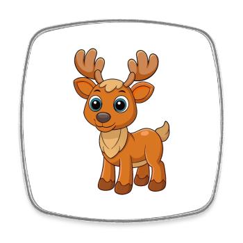 Moose Cute Mascot Cartoon Character Kawaii - Square fridge magnet - white - Front