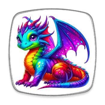 Dragon - Square fridge magnet - white - Front